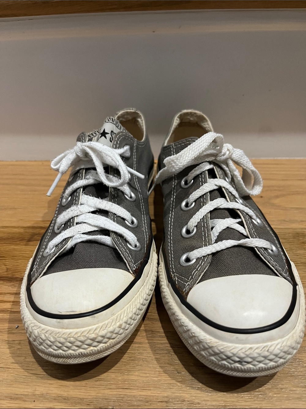 Converse Kids Low Top Sneakers in Charcoal with White Accents